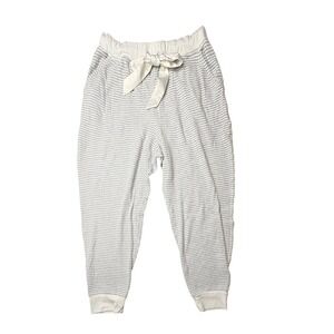 Abercrombie & Fitch Lounging Sleep Pants LARGE Gray Cream Waffle Cottagecore